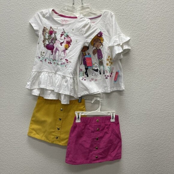 Isaac Mizrahi Girls Small 5 6 Set 4 Pc 2 Tops 2 Skirts NEW Sequin Unicorn Fairy